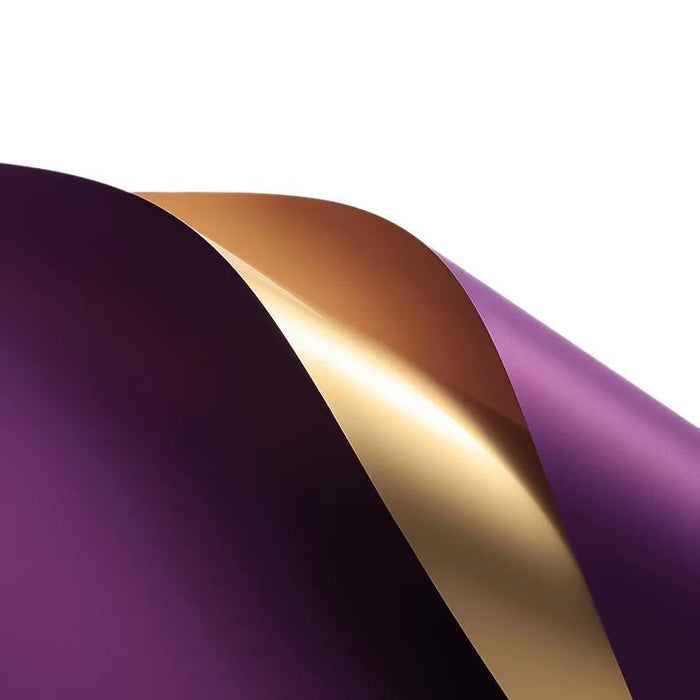 Papel Coreano Doble Paquete x 20 Color Uva/Dorado