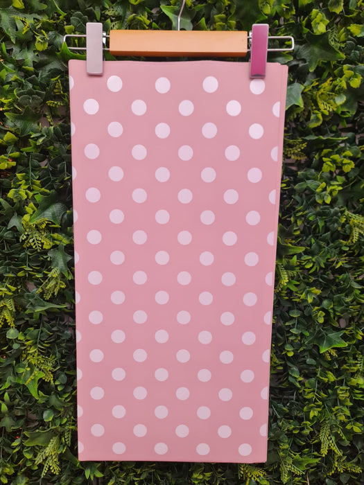 Papel Coreano Polka Paquete x 20 Color Palo de Rosa Lunares Blancos