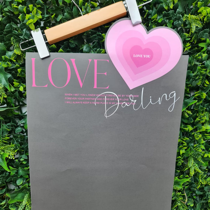 Papel Decorativo Love Paquete x 10 Color Negro