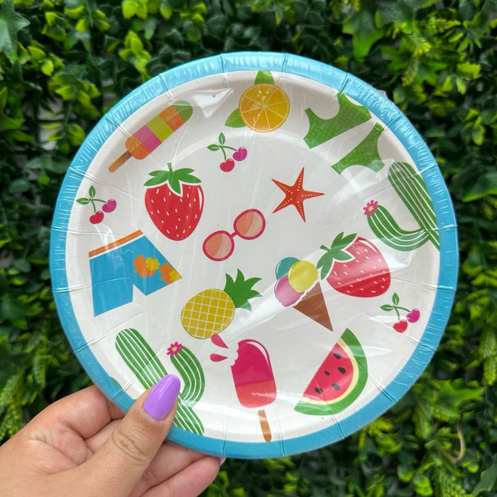 Plato 7" Fiesta Mexicana Tropical X 10 Unidades
