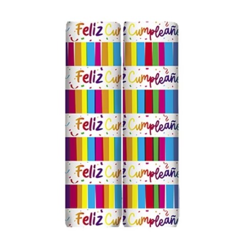 Serpentina 4M Feliz Cumpleaños Festivo X 2 Unidades Sempertex