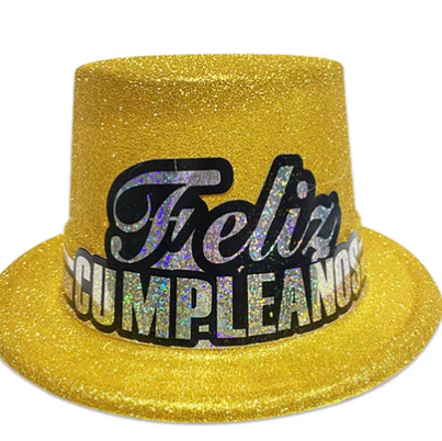 Sombrero Fiesta Feliz Cumpleaños Escarchado X Unidad