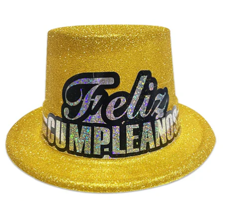 Sombrero Fiesta Feliz Cumpleaños Escarchado X Unidad