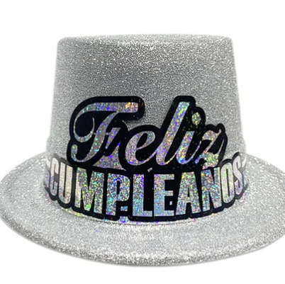 Sombrero Fiesta Feliz Cumpleaños Escarchado X Unidad