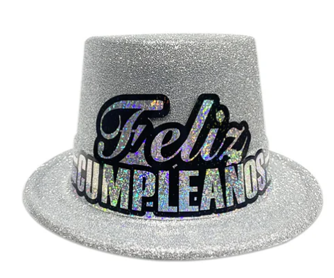 Sombrero Fiesta Feliz Cumpleaños Escarchado X Unidad