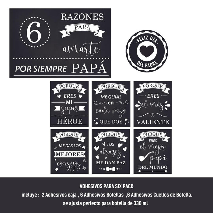 Stickers Adhesivos Para Six Pack de Cerveza Ref. 10 x 1 Unidad