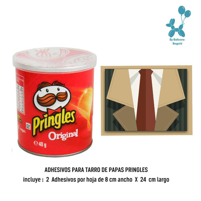 Stickers Adhesivos Para Papa Pringles Ref. 3 x 2 Unidades