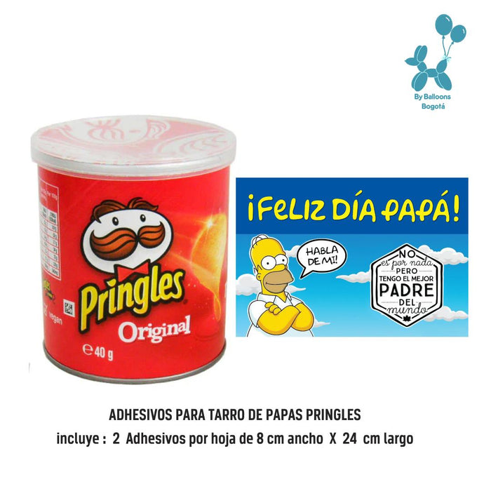 Stickers Adhesivos Para Papa Pringles Ref. 4 x 2 Unidades