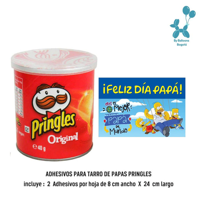Stickers Adhesivos Para Papa Pringles Ref. 5 x 2 Unidades