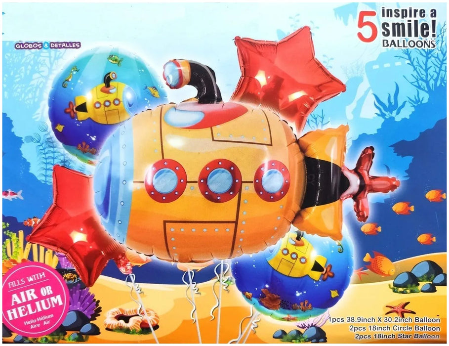Bouquet de Globos Submarino x 5 Piezas