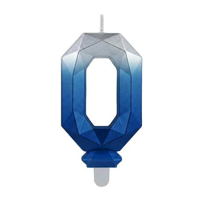 Vela Numerica Degradada Plata - Azul # 0 Sempertex x 1 Unidad