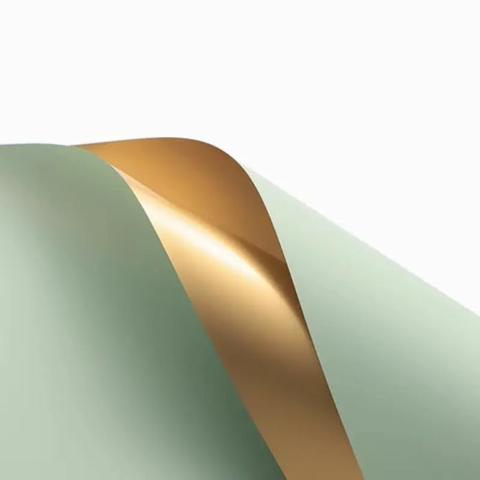 Papel Coreano Doble Paquete x 20 Color Verde Manzana/Dorado