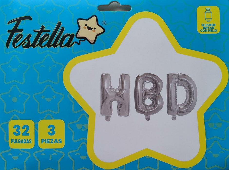 Globo HBD 32" Festella Plata