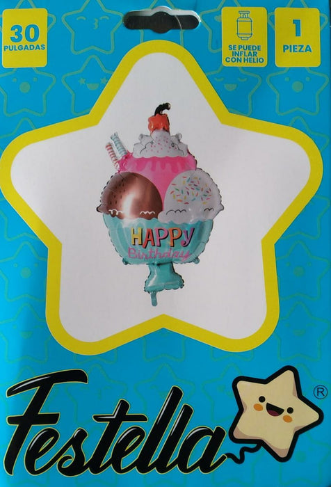 Globo Happy Birthday Copa De Helado 30"