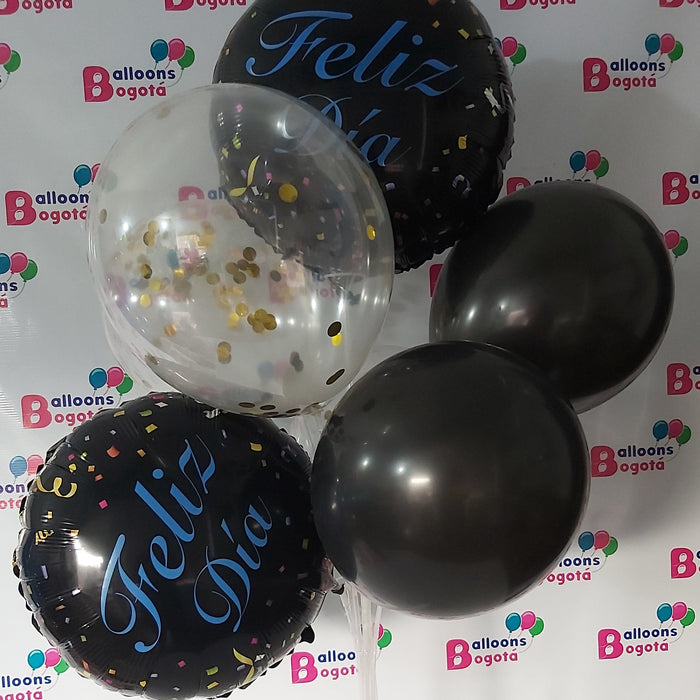 Bouquet de Globos Feliz Dia x 8 Globos  Ref. 2