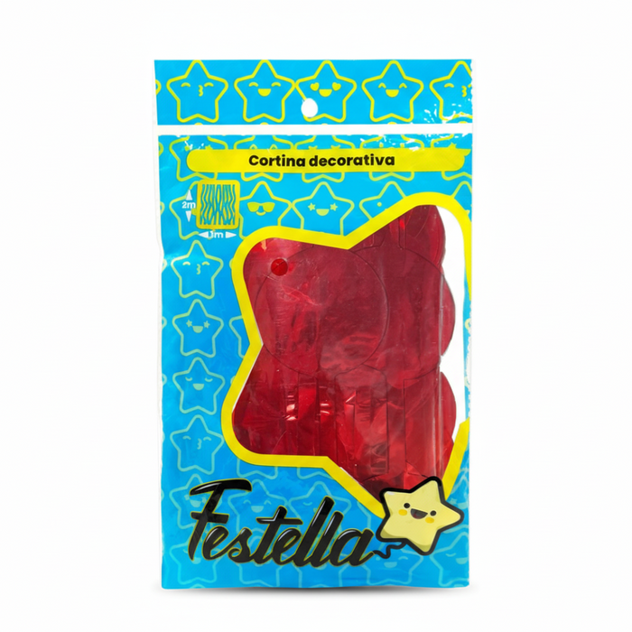 Cortina de Fiesta Circulos 2 x 1 mt Festella Rojo
