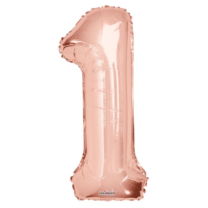 Globo Metalizado # 1 Dorado Rosa 32" Festella