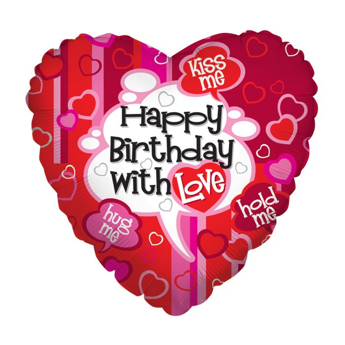 Globo Foil Happy Birthday With Love 18"