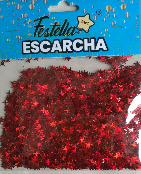 Escarcha Roja Estrella Para Globo 20 Gr x 1 Unidad