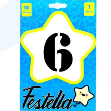 Globo Metalizado # 6 Negro 16" Festella