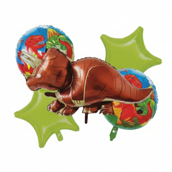 Bouquet De Globos Dinosaurio Con Cuernos x 5 Piezas Festella