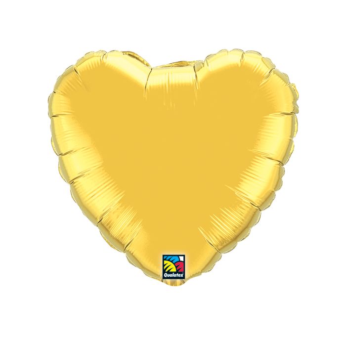 Globo Corazón 18" Qualatex Dorado