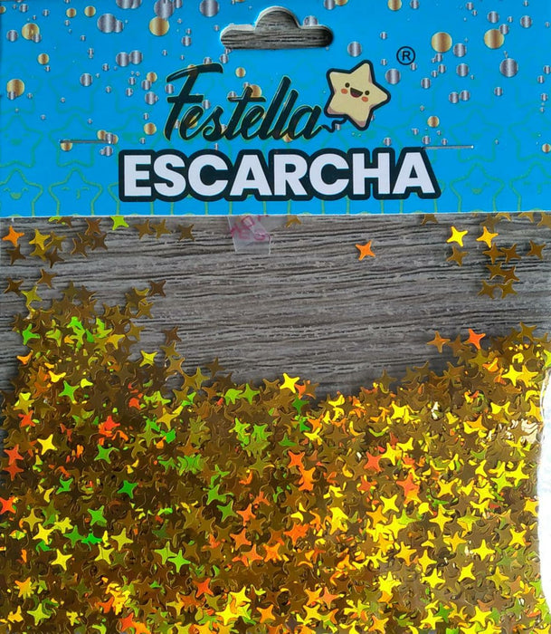 Escarcha Dorada Estrella Para Globo 20 Gr x 1 Unidad
