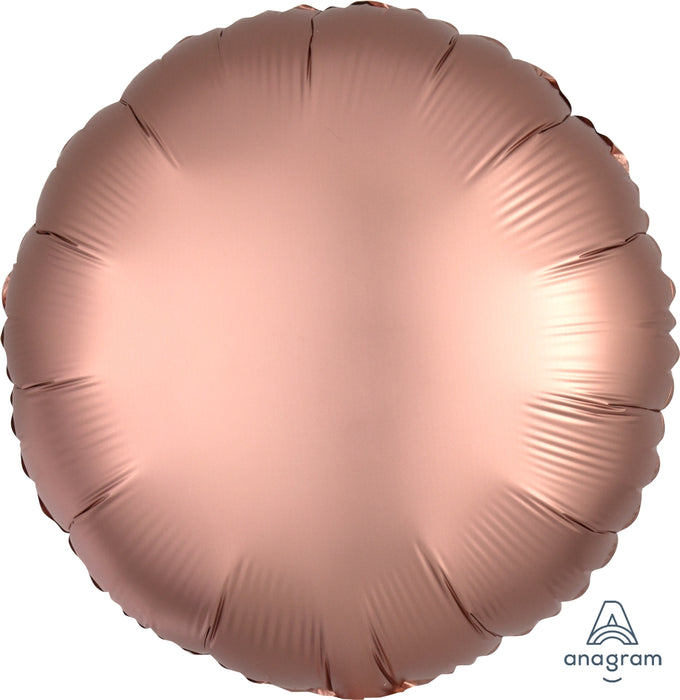 Globo Foil Satin Luxe 18" Round Rose Copper Anagram