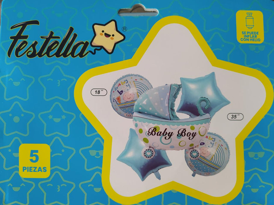 Bouquet coche Baby Boy 5 piezas marca Festella