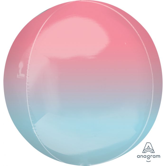 Globo Orbz Ombre Pastel Rosado Azul 16"