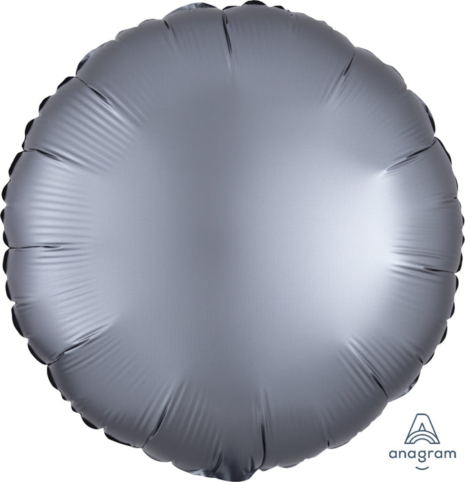 Globo Foil Satin Luxe 18" Round Graphite  Anagram