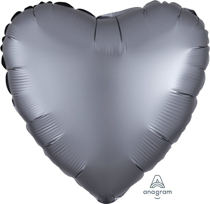 Globo Foil Satin Luxe 18" Corazon Graphite  Anagram
