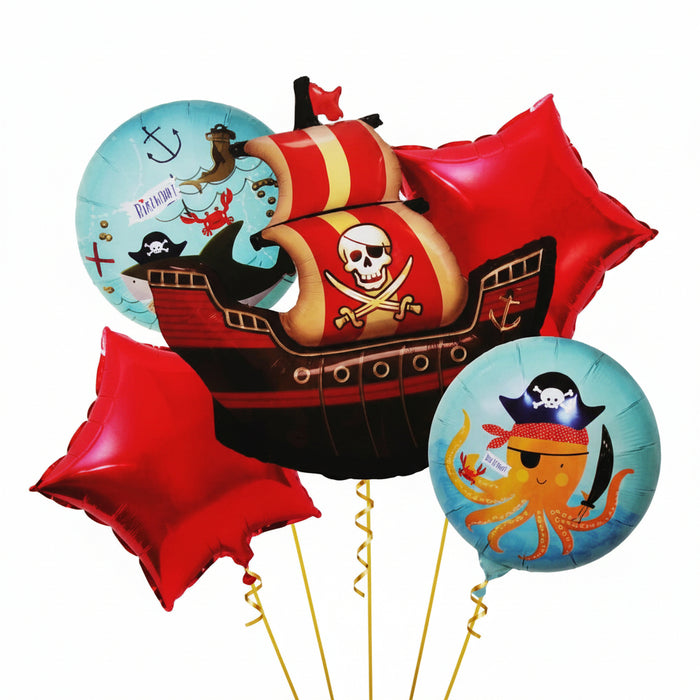 Bouquet de globos de barco pirata x 5 piezas Festella
