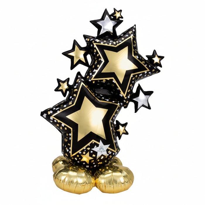 Globo Airloonz Estrella Cluster Negra Dorada 59" Anagram