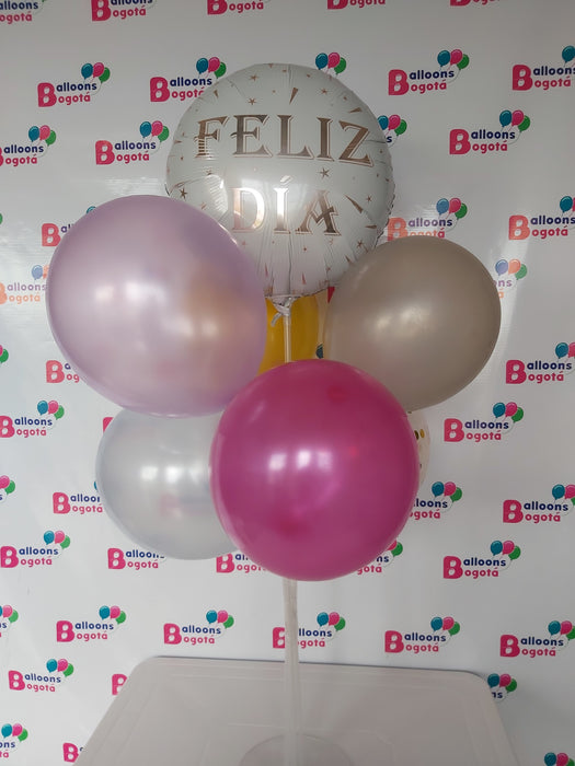 Bouquet de Globos Feliz Dia x 7 Globos  Ref. 6