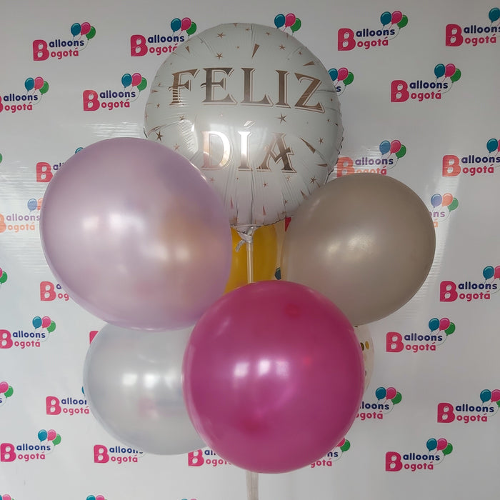 Bouquet de Globos Feliz Dia x 7 Globos  Ref. 6