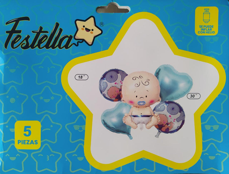Bouquet de Globos Baby Boy 5 piezas marca Festella