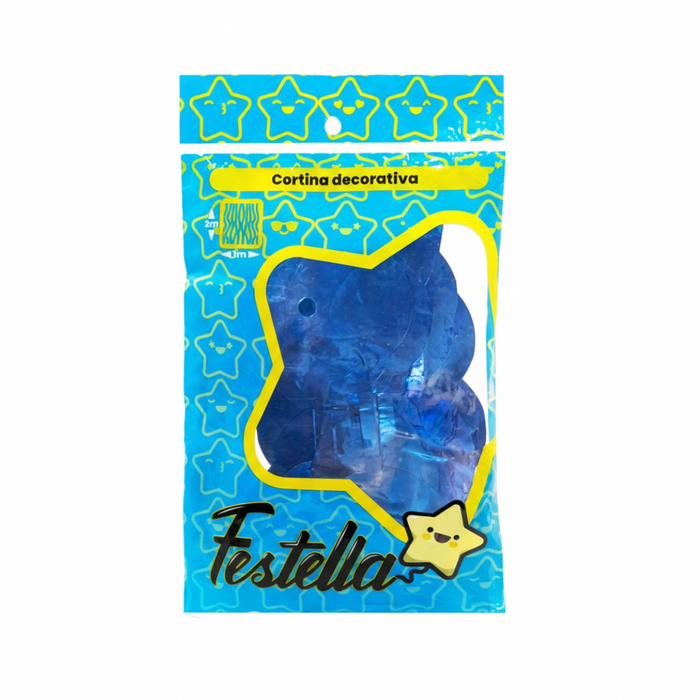 Cortina de Fiesta Circulos 2 x 1 mt Festella Azul