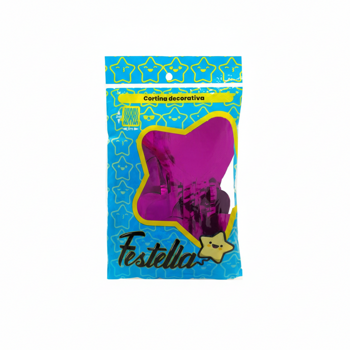 Cortina de Fiesta Circulos 2 x 1 mt Festella Fucsia