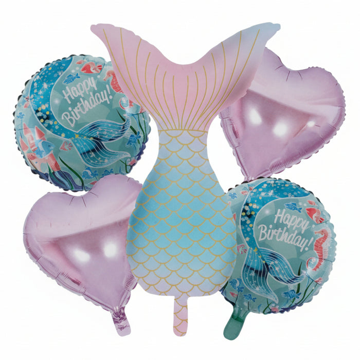 Bouquet De Globos Cola de sirena x 5 Piezas marca festella