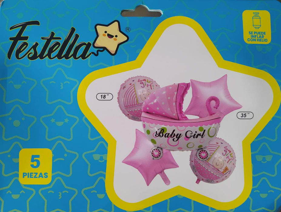 Bouquet coche Baby Girl 5 piezas marca Festella