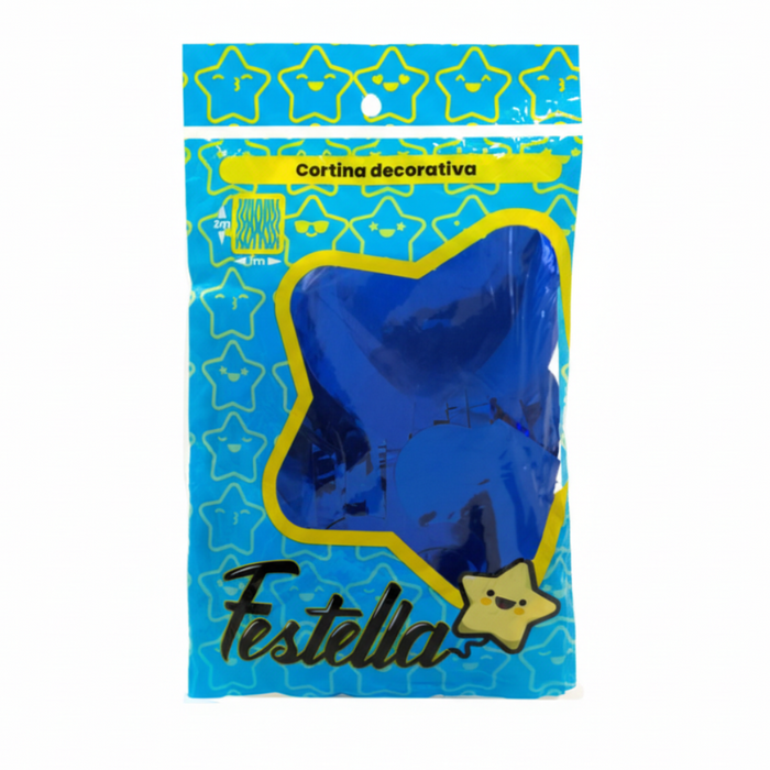 Cortina de Fiesta Corazon 2 x 1 mt Festella Azul