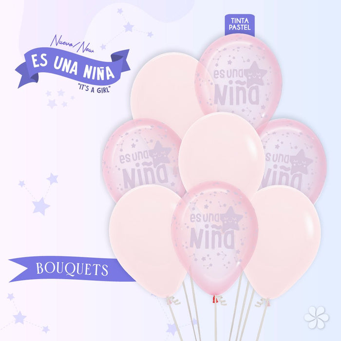 Bouquet es un niña r12 x 8 Globos