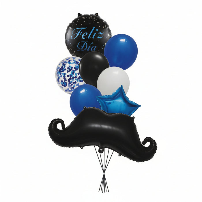 Bouquet de Globos Feliz Dia Bigote x 8 Piezas Festella