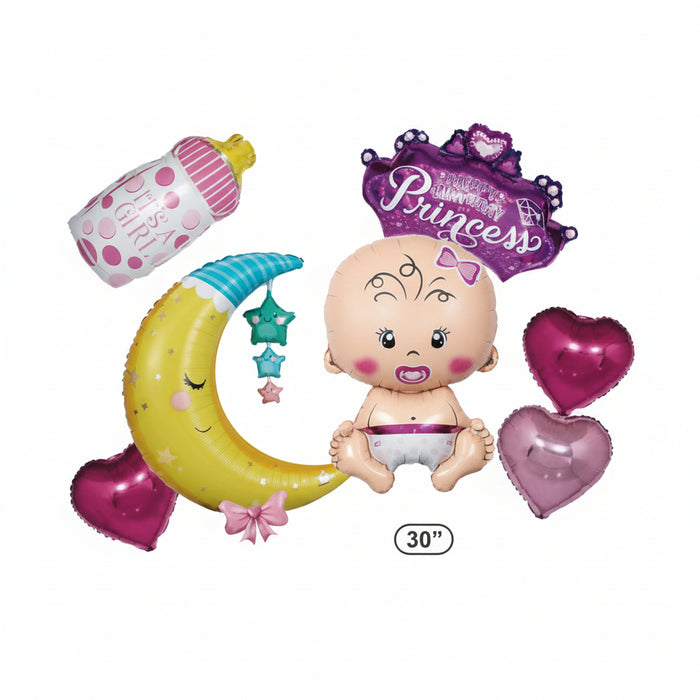 Bouquet de globos Baby Girl x 7 piezas festella