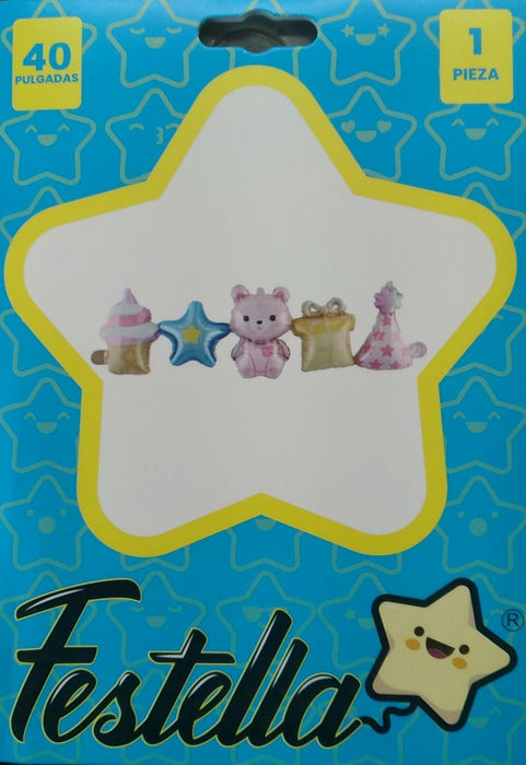 Globo Cadena Baby Shower Rosado 40" Festella