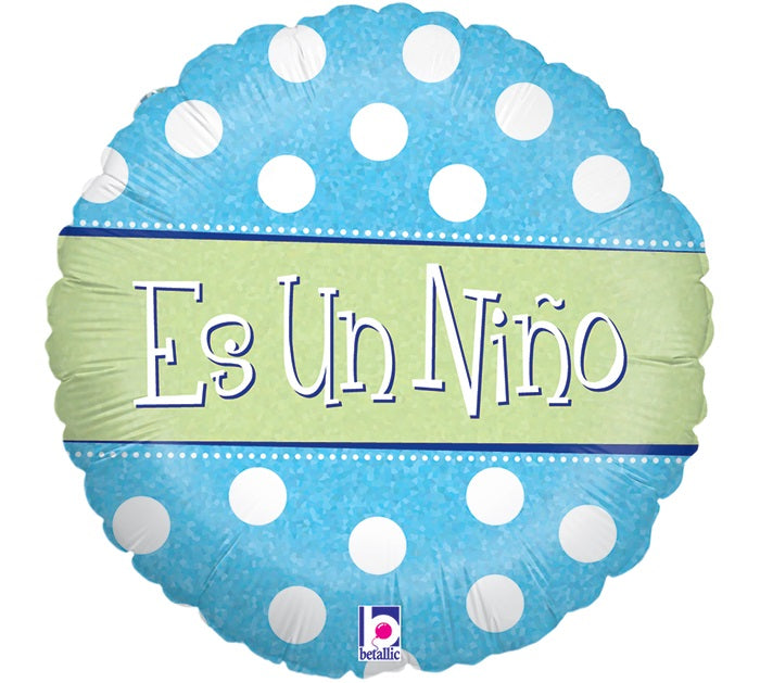 Globo Metalizado Es un Niño polka 18" Ref. 9