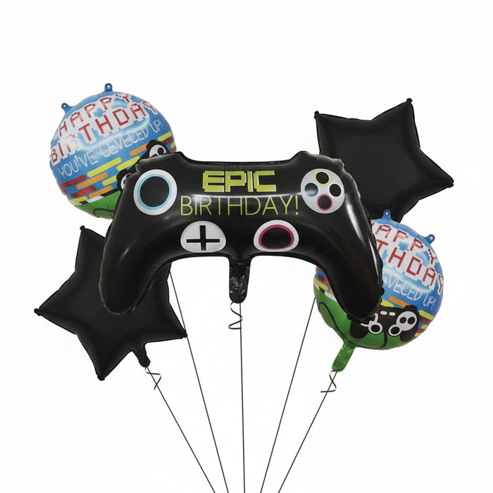 Kit Globo Control De Videojuegos Negro x5 Piezas Festella