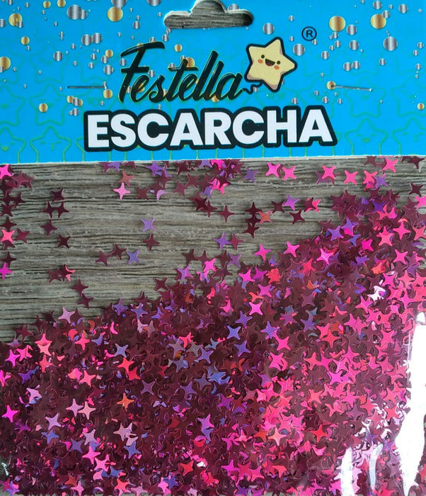 Escarcha Fucsia Estrella Para Globo 20 Gr x 1 Unidad
