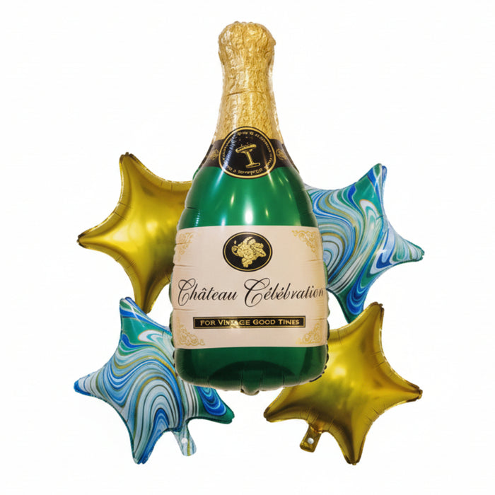 Bouquet Botella De Champaña x 5 piezas marca Festella